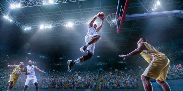 Basketball,Players,On,Big,Professional,Arena,During,The,Game.,Basketball